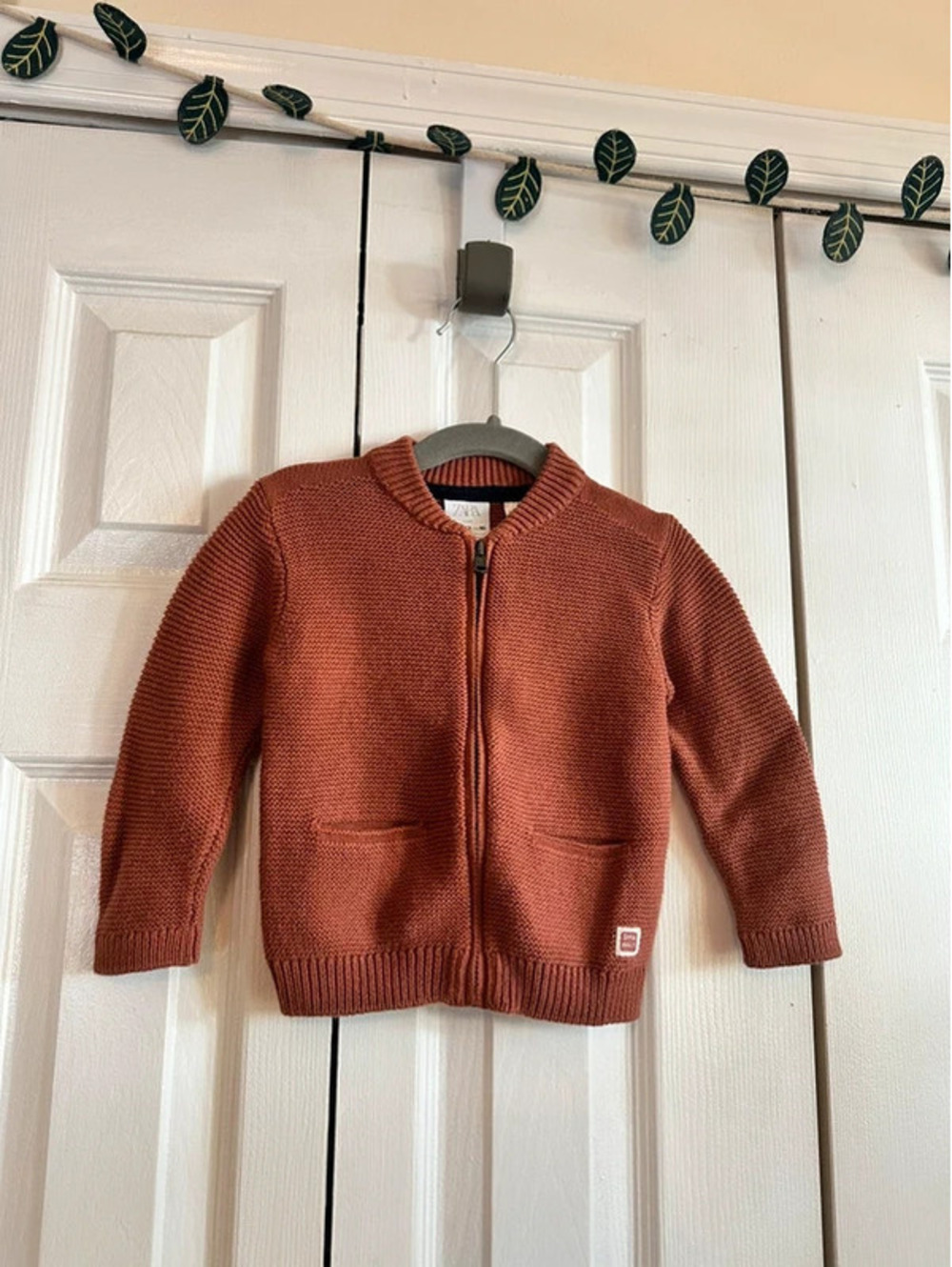 Zara rust colored knit sweater, size 9-12 months.